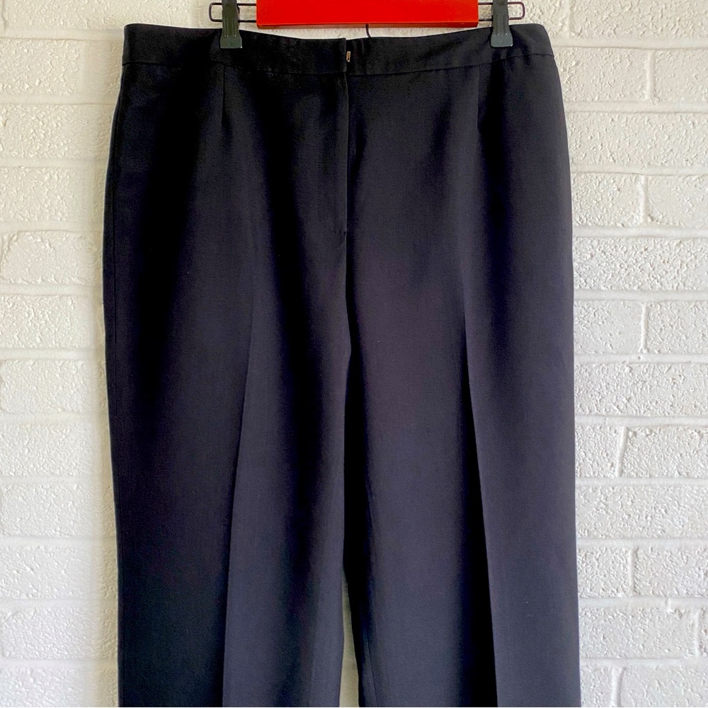 KASPER BLACK DRESS PANTS 14 TROUSERS SIZE 14 FLAT FRONT HIGH WAIST OFFICE Career